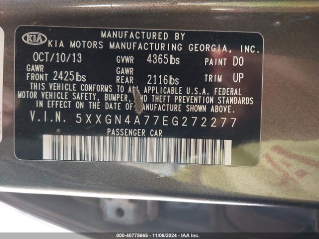 5XXGN4A77EG272277 KIA OPTIMA EX
