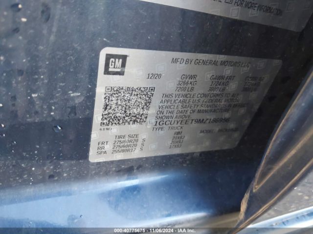 1GCUYEET9MZ186956 Chevrolet Silverado 1500 4wd  Short Bed Rst