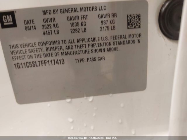 1G11C5SL7FF117413 Chevrolet MALIBU 1LT