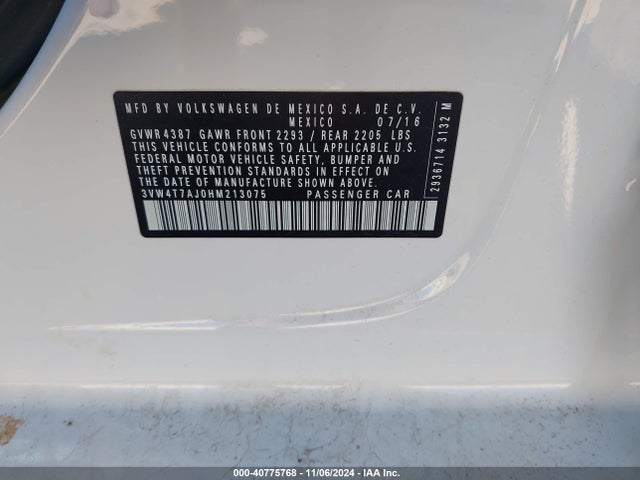 3VW4T7AJ0HM213075 Volkswagen JETTA GLI