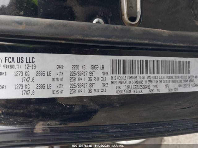 1C4PJLCB2LD586451 Jeep Cherokee Latitude Fwd