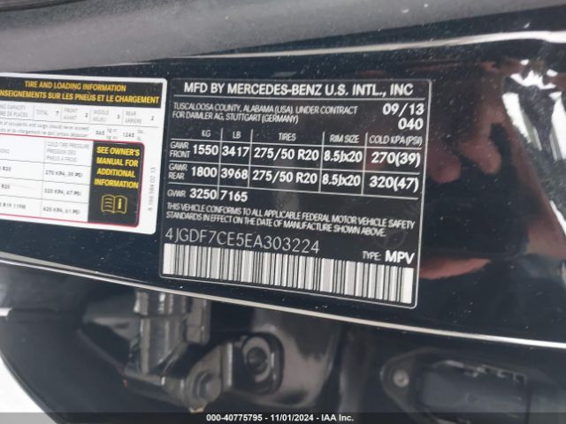 4JGDF7CE5EA303224 Mercedes-Benz Gl 450 4matic