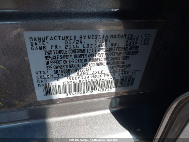 3N1AB8BV0RY290137 Nissan Sentra S Xtronic Cvt