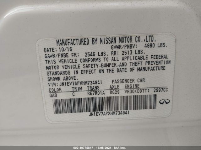 JN1EV7APXHM734941 Infiniti Q50 3.0t Premium