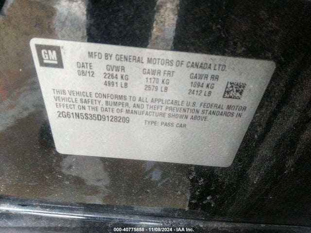 2013 CADILLAC XTS 2G61N5S35D9128209 Photo 8