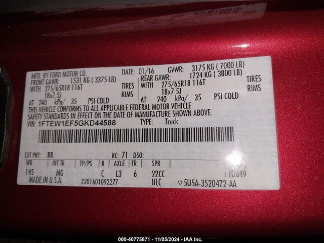 Ford F-150 Xlt 2016 1FTEW1EF5GKD44588 Image 9