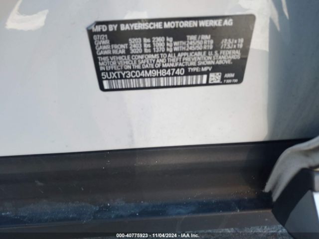 5UXTY3C04M9H84740 BMW X3 Sdrive30i