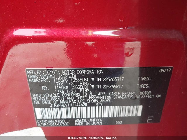 Toyota RAV4 LE 2017 JTMZFREV1HJ144628 Image 9