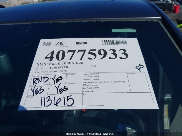 Chrysler 300 2014 2C3CCAAG4EH200747 Image 18