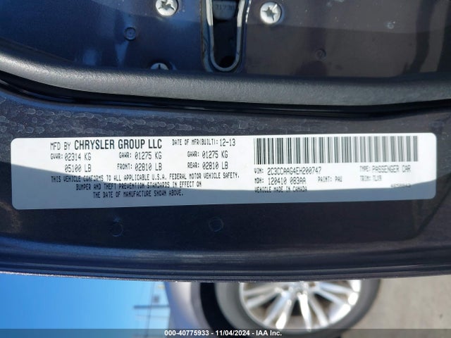 Chrysler 300 2014 2C3CCAAG4EH200747 Image 9
