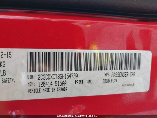 2C3CDXCT8GH154790 Dodge Charger Road/track