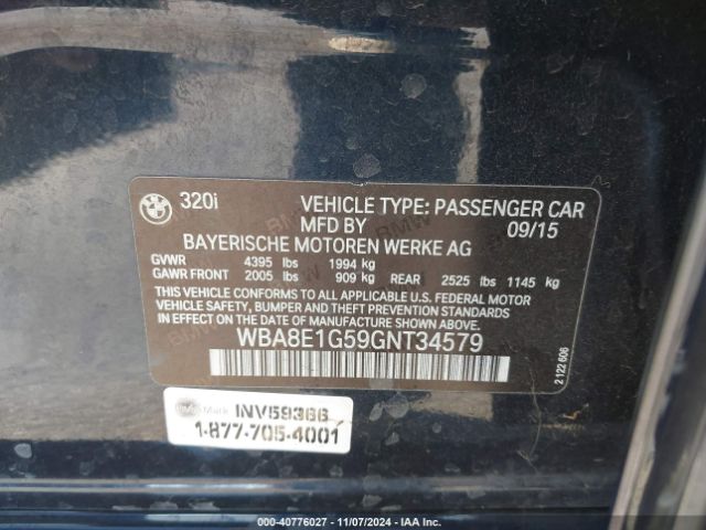 WBA8E1G59GNT34579 BMW 320i