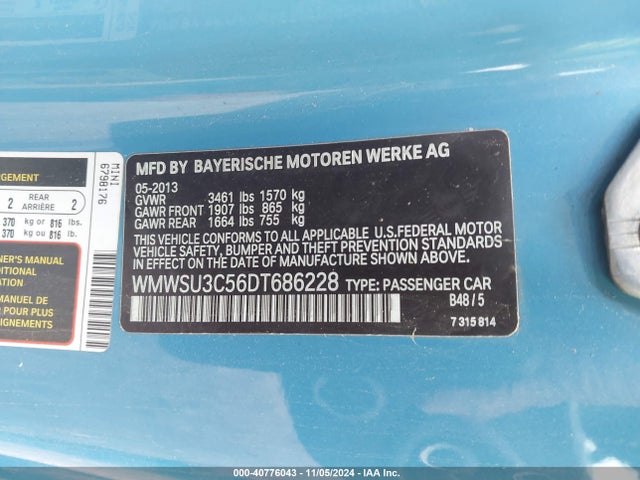 2013 MINI HARDTOP WMWSU3C56DT686228 Photo 8