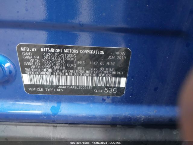JA4AT5AA9LZ002467 Mitsubishi Eclipse Cross Sel 1.5t Awc