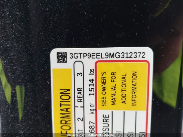 3GTP9EEL9MG312372 GMC Sierra 1500 4wd  Short Box At4