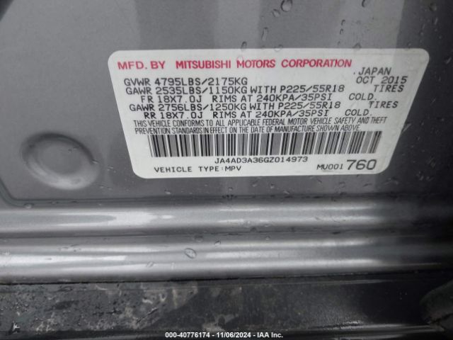 JA4AD3A36GZ014973 Mitsubishi Outlander Se/sel