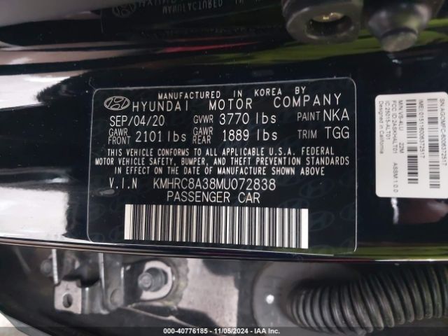 KMHRC8A38MU072838 Hyundai Venue Sel