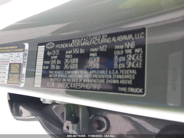 5NTJC4AE5PH071917 Hyundai Santa Cruz Sel