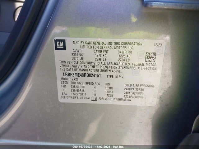 LRBFZME48RD024151 Buick Envision Preferred Awd