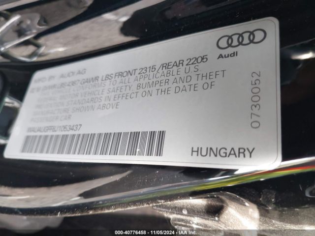 WAUAUGFF8J1053437 Audi A3 2.0t Premium/2.0t Tech Premium