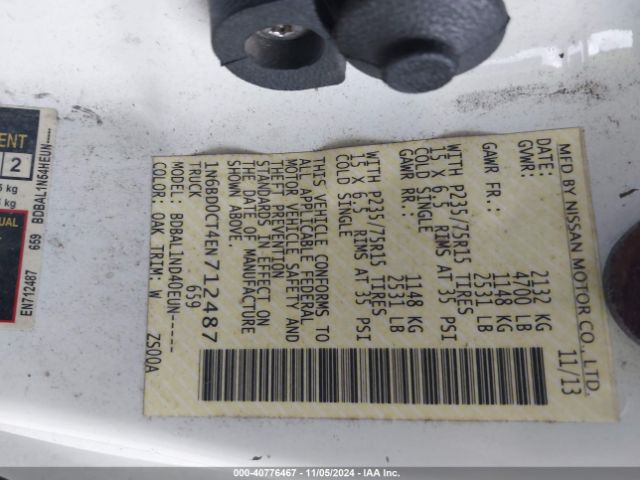 1N6BD0CT4EN712487 Nissan FRONTIER S