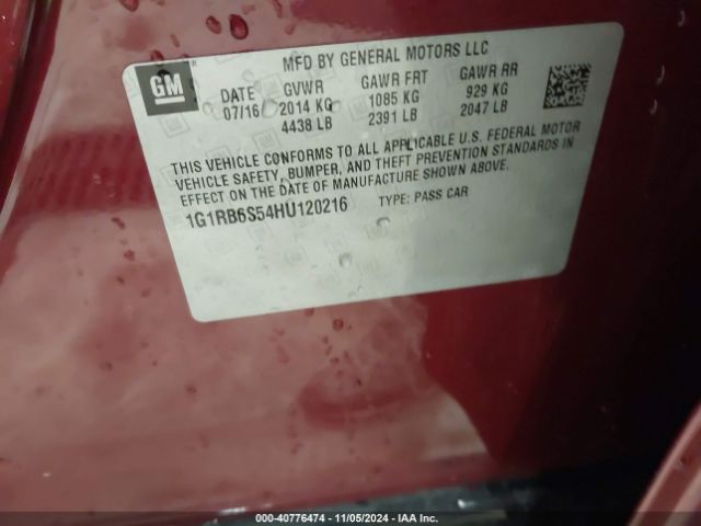 1G1RB6S54HU120216 Chevrolet Volt Premier