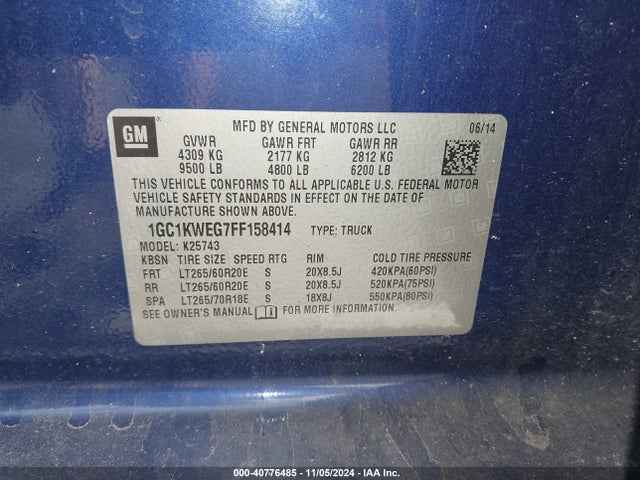 Chevrolet Silverado 2500hd Ltz 2015 1GC1KWEG7FF158414 Image 9