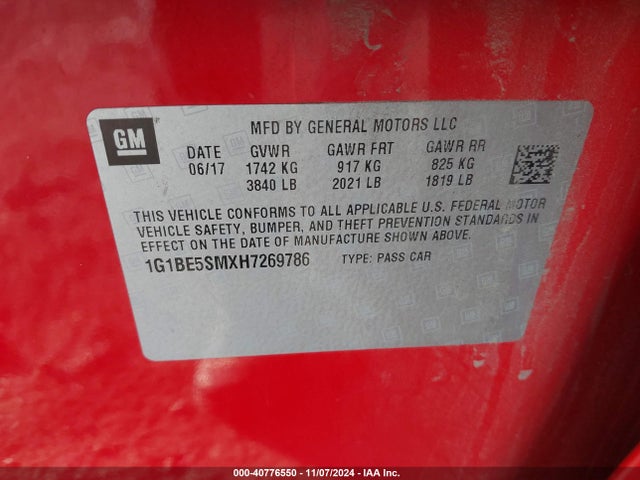 Chevrolet Cruze Lt Auto 2017 1G1BE5SMXH7269786 Image 9