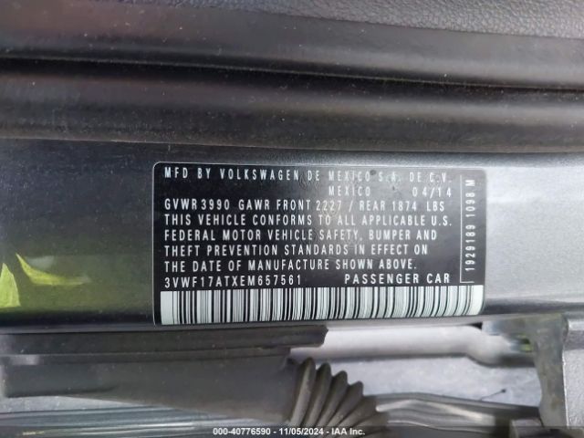 3VWF17ATXEM657561 Volkswagen Beetle 1.8t Entry