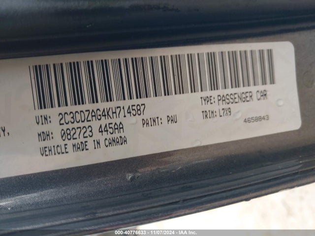 Dodge Challenger Sxt 2019 2C3CDZAG4KH714587 Image 9