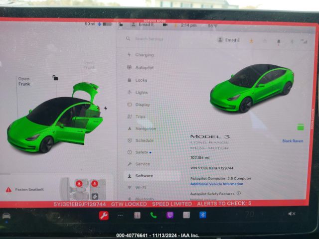 5YJ3E1EB9JF129744 Tesla Model 3 Long Range/performance