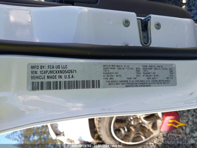 Jeep Cherokee X 4x4 2022 1C4PJMCXXND542671 Image 9