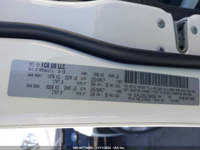 3C4NJCBB2JT466536 Jeep Compass Latitude Fwd