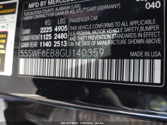 55SWF6EB8GU140359 Mercedes-Benz C 450 Amg 4matic
