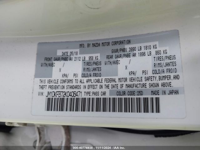 JM1DKFB72K0406471 Mazda Cx-3 Sport