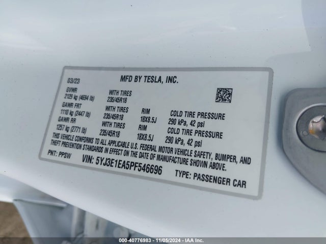 2023 TESLA MODEL 3 5YJ3E1EA5PF546696 Photo 8