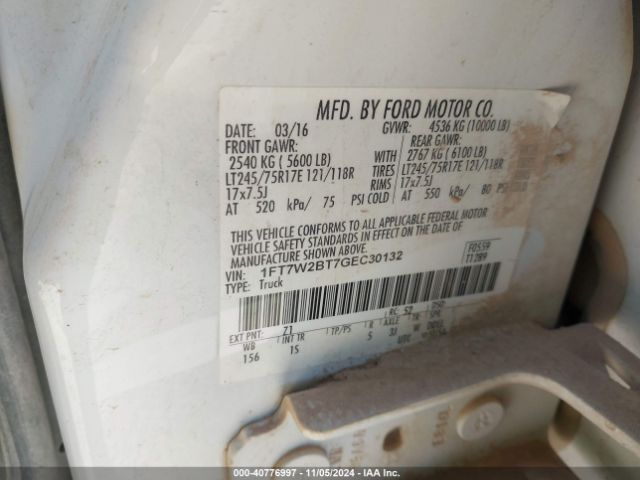 1FT7W2BT7GEC30132 Ford F-250 Xl