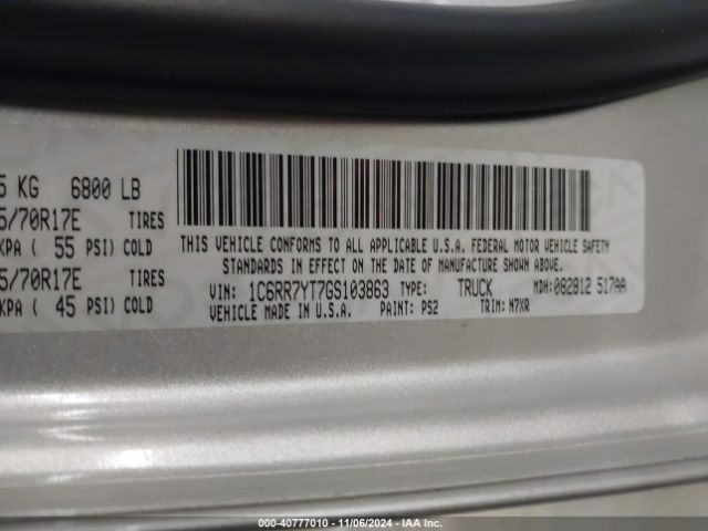 1C6RR7YT7GS103863 RAM 1500 Rebel