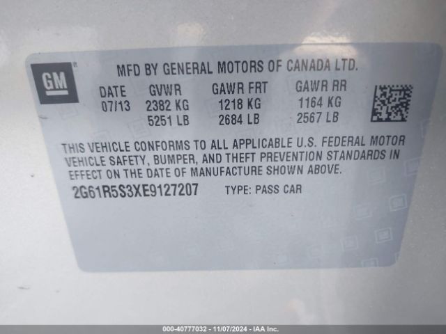 2G61R5S3XE9127207 Cadillac Xts Premium
