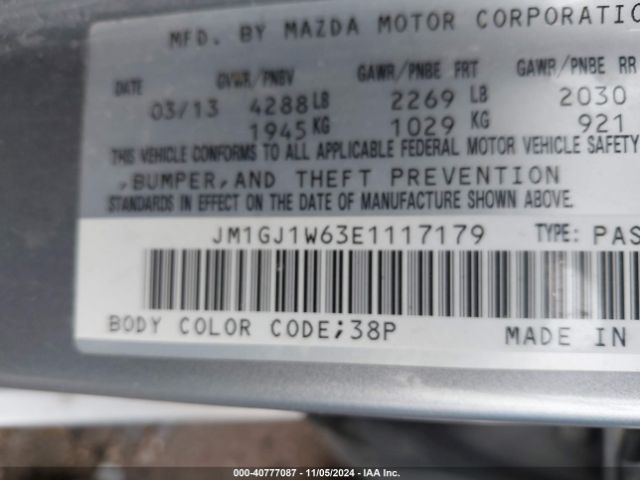 JM1GJ1W63E1117179 Mazda Mazda6 I Grand Touring