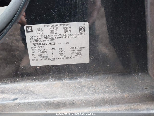 Chevrolet Silverado 1500 2lt 2014 1GCRCREC4EZ188725 Image 9