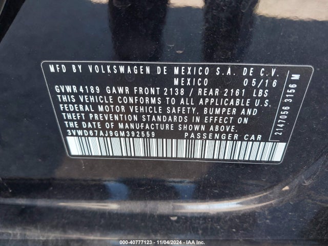 3VWD67AJ9GM392559 Volkswagen Jetta 1.4t Se