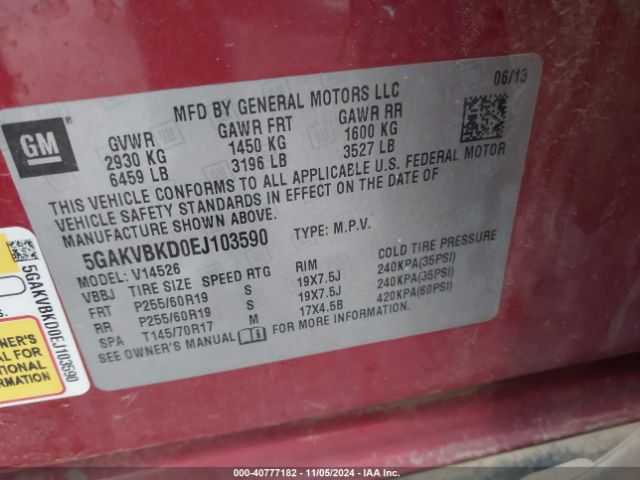 5GAKVBKD0EJ103590 Buick Enclave Leather