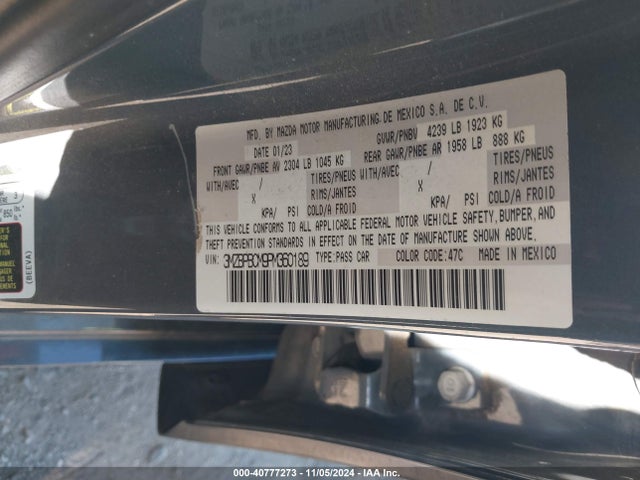3MZBPBCM9PM360189 Mazda Mazda3 2.5 S Carbon Edition