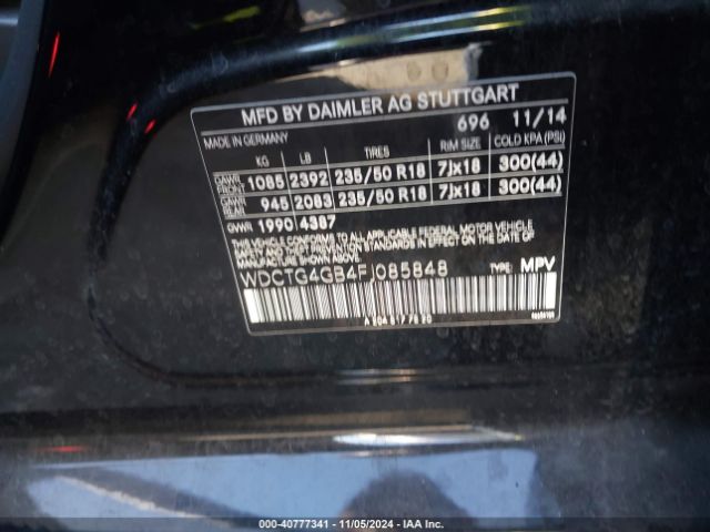 WDCTG4GB4FJ085848 Mercedes-Benz Gla 250 4matic