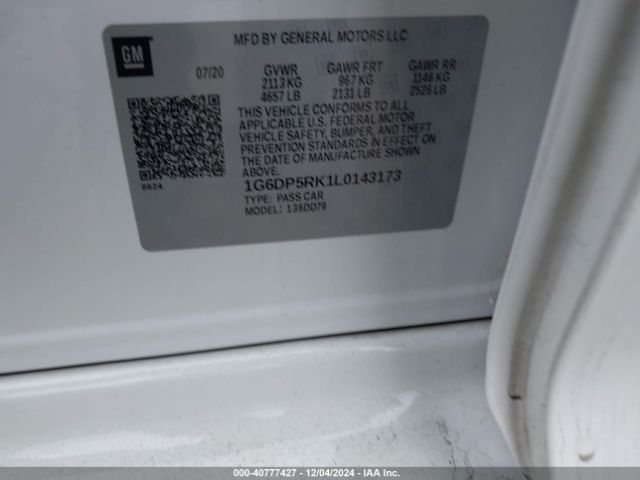 1G6DP5RK1L0143173 Cadillac Ct5 Sport