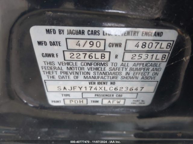 1990 JAGUAR XJ6 SAJFY174XLC623647 Photo 8
