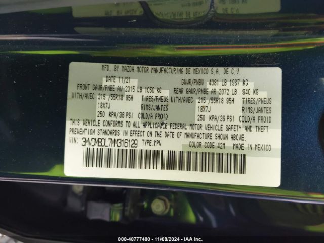 3MVDMBDL7MM316129 Mazda Cx-30 Premium