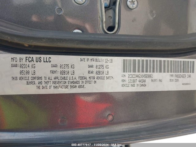 2C3CCAAG1KH569061 Chrysler 300 Touring
