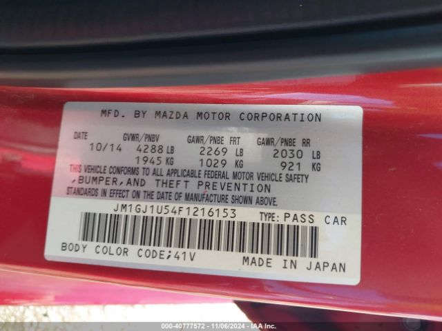 JM1GJ1U54F1216153 Mazda Mazda6 I Sport